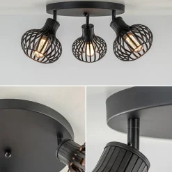 Ronde 3-lichts plafondlamp met verstelbare kappen></noscript>Straluma Outlet
