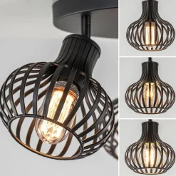 Ronde 3-lichts plafondlamp met verstelbare kappen></noscript>Straluma Outlet