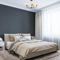 Ronde plafondlamp 5-lichts zwart met taupe kapjes></noscript>Straluma Sale