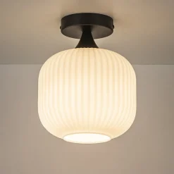 Ronde plafondlamp retro zwart met wit glas></noscript>Straluma New