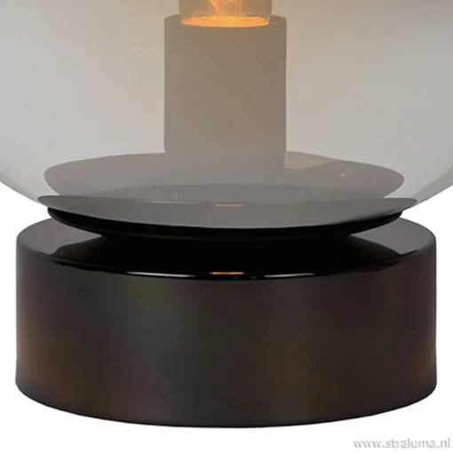 Ronde tafellamp smokey glas>Straluma Best