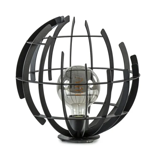 Ronde tafellamp Terra 35 cm zwart metaal>Straluma
