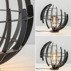 Ronde tafellamp Terra 35 cm zwart metaal></noscript>Straluma