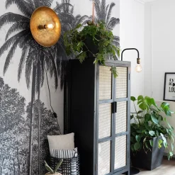 Ronde wandlamp Neva antiek brons met snoer></noscript>Straluma Sale