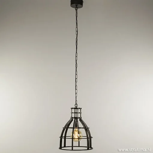 Ruw metalen hanglamp antiek zwart>Straluma Outlet