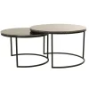 Salontafel Alfio set van 2 bruin marmer met zwart>Straluma Sale