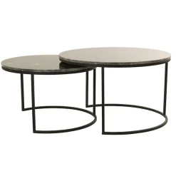 Salontafel Alfio set van 2 bruin marmer met zwart>Straluma Sale