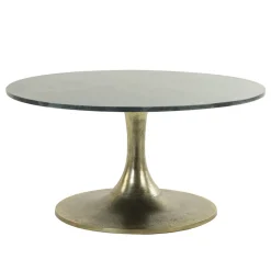 Salontafel Rickerd groen marmer met antiek bronzen poot>Straluma Online