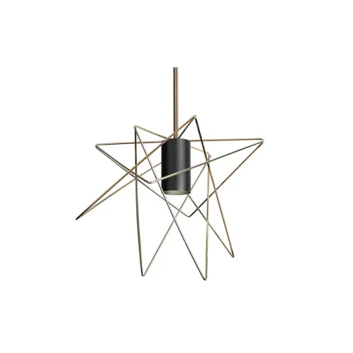 Samengestelde 5-lichts hanglamp met diverse kappen zwart/goud>Straluma Online