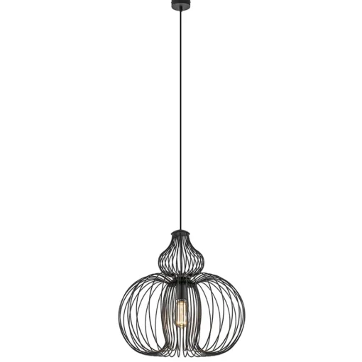 Scandinavische draad hanglamp mat zwart>Straluma Online