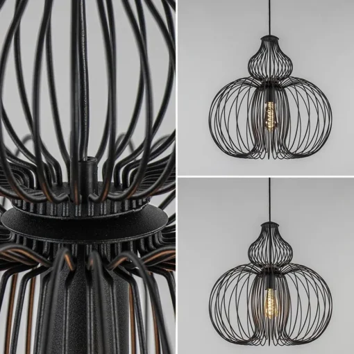 Scandinavische draad hanglamp mat zwart>Straluma Online