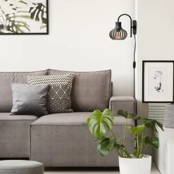 Scandinavische wandlamp mat zwart met snoer></noscript>Straluma Discount