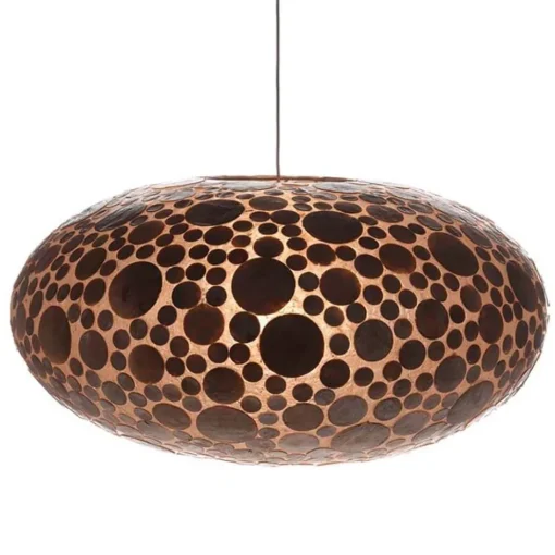 Schelpen hanglamp coin goudbruin groot>Straluma Clearance