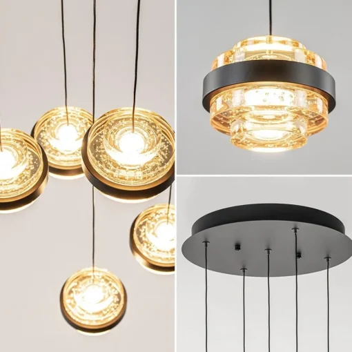Sfeervolle 5-lichts hanglamp zwart/champagne inclusief LED>Straluma Clearance