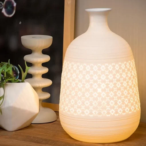 Sfeervolle tafellamp wit porselein decoratief>Straluma Clearance