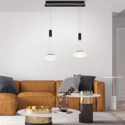 Smart hanglamp 2-lichts mat zwart met opaal glas dimbaar></noscript>Straluma