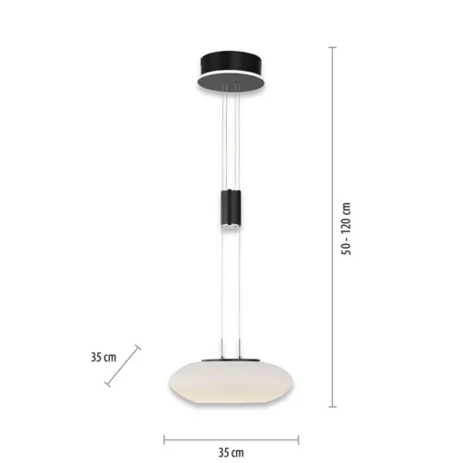 Smart hanglamp mat zwart met opaal glazen kap>Straluma Clearance