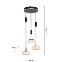Smart hanglamp rond 3-lichts dimbaar zwart/opaal></noscript>Straluma