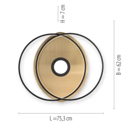 Smart plafondlamp goud met zwart dimbaar></noscript>Straluma New