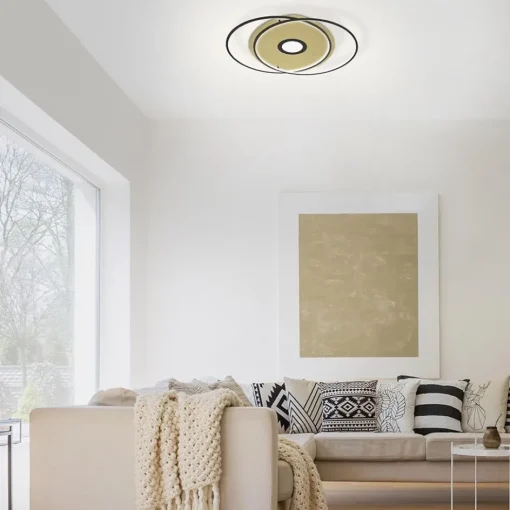 Smart plafondlamp goud met zwart dimbaar>Straluma New