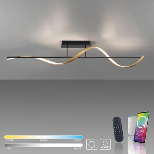 Smart plafondlamp spiraal antraciet/goud>Straluma Best