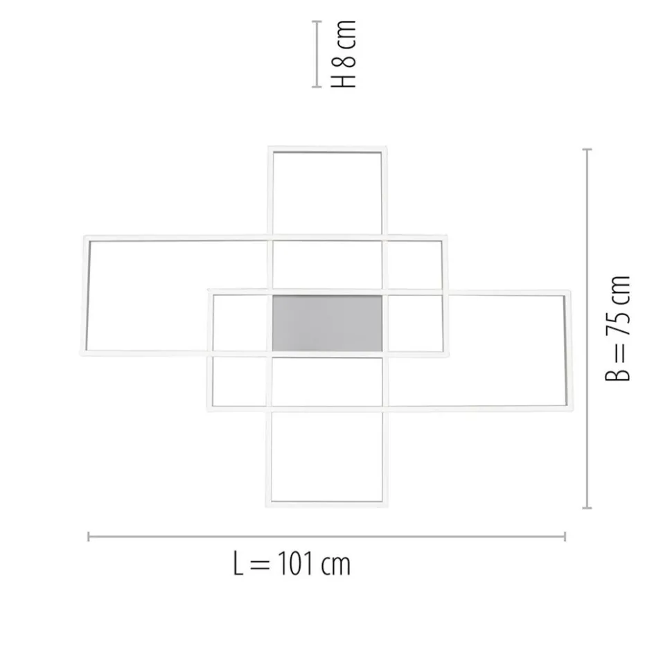 Smart plafond/wandlamp rechthoeken inclusief remote>Straluma Online