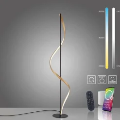 Smart vloerlamp antraciet/goud met memoryfunctie>Straluma Clearance