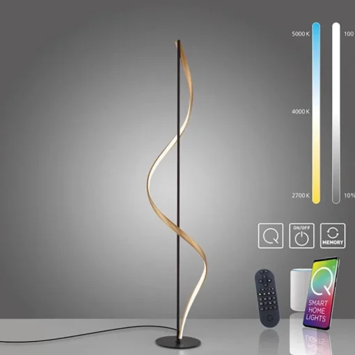 Smart vloerlamp antraciet/goud met memoryfunctie>Straluma Clearance