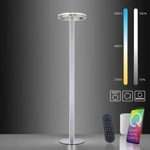 Smart vloerlamp staal met dimbaar LED>Straluma Outlet