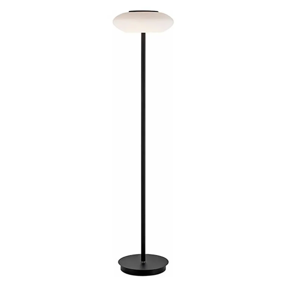 Smart vloerlamp zwart met wit glas dimbaar>Straluma Online