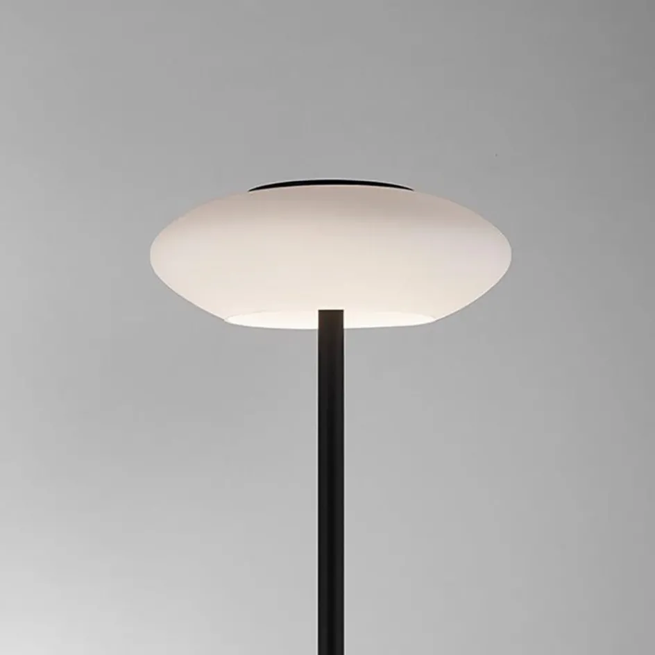 Smart vloerlamp zwart met wit glas dimbaar>Straluma Online