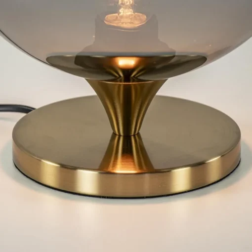 Smoke glazen tafellamp met gouden voet>Straluma New