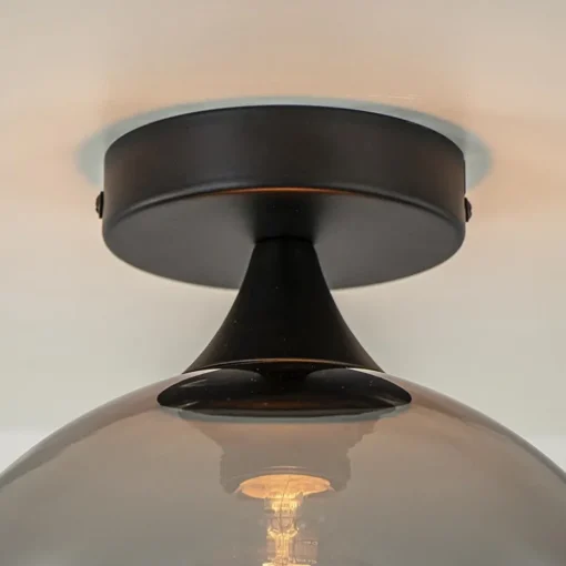 Smoke/titanium plafondlamp 25 cm met zwart>Straluma Outlet