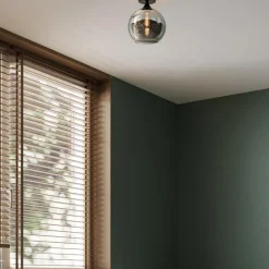 Smoke/titanium plafondlamp 25 cm met zwart></noscript>Straluma Outlet