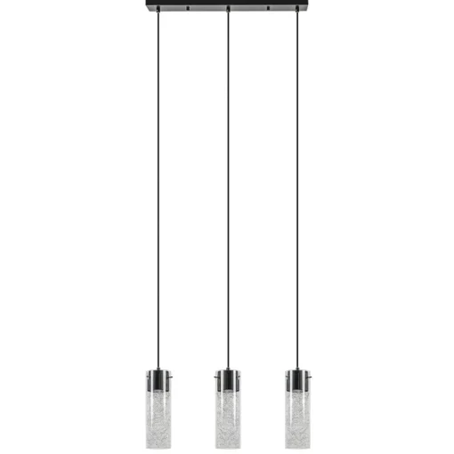 Speelse hanglamp zwart met helder glas 3-lichts>Straluma Clearance