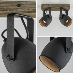 Spot 2-lichts zwart met hout></noscript>Straluma Discount