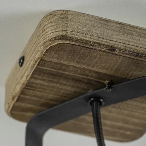 Spot 1-lichts zwart met hout>Straluma New
