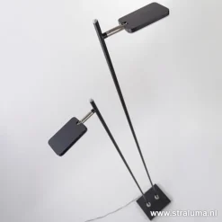 Staande 2-lichts leeslamp zwart 2xpushdimmer><noscript><img width=