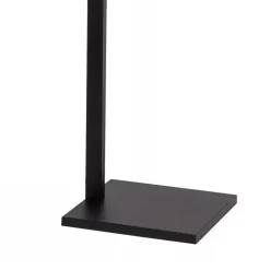 Staande schemerlamp mat zwart met linnen kap></noscript>Straluma Best
