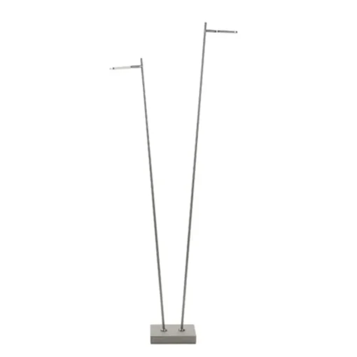 Staande vloerlamp led 2 lichts staal>Straluma Discount
