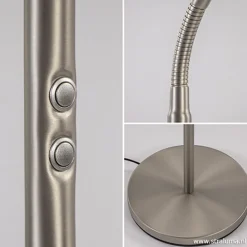 Stalen lees/vloerlamp LED dim to warm><noscript><img width=