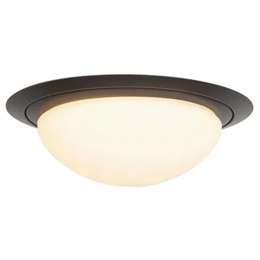 3-Standen dimbare LED plafondlamp zwart met wit glas IP44>Straluma