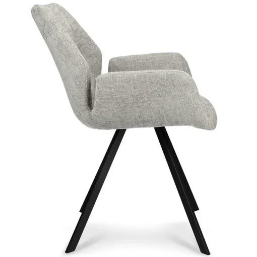 Stijlvolle armstoel taupe met zwarte poot>Straluma Online