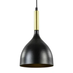 Stijlvolle kleine hanglamp zwart met goud>Straluma Best