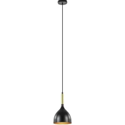 Stijlvolle kleine hanglamp zwart met goud>Straluma Best