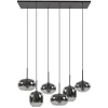Stijlvolle 6-lichts hanglamp zwart met gradiënt smoke glas>Straluma Best