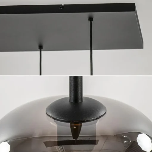 Stijlvolle 6-lichts hanglamp zwart met gradiënt smoke glas>Straluma Best