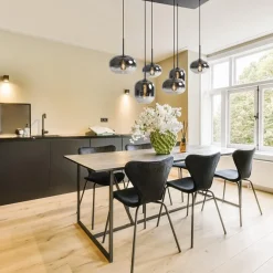 Stijlvolle 6-lichts hanglamp zwart met gradiënt smoke glas></noscript>Straluma Best