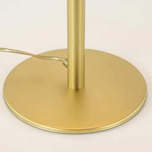 Stijlvolle tafellamp mat goud met wit glas>Straluma Outlet