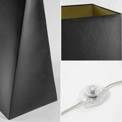 Stijlvolle vloerlamp zwart keramiek met hoge kap>Straluma Discount